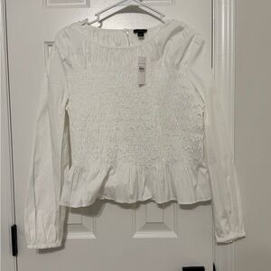 White Smocked Blouse